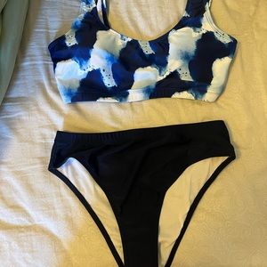 Cute Navy High Waisted Bikini